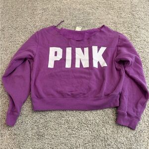 PINK Victoria's Secret Bold Purple Crew Neck Sweater